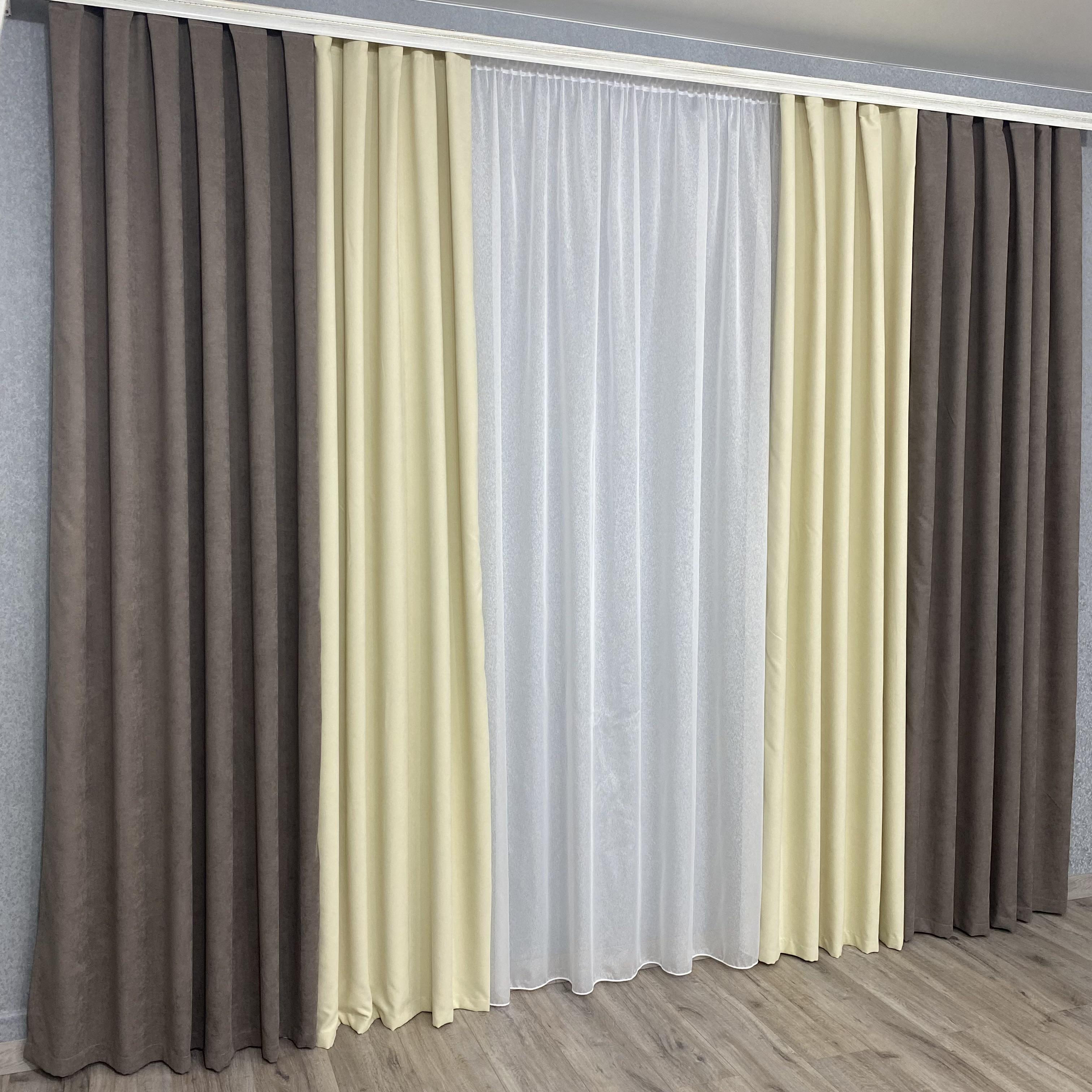 Шторы микровелюр TG Home Дуэт №450 1,50х2,70 м Мокко/Кремовый (450-341/250) - фото 6 Шторы микровелюр TG Home Дуэт №450 1,50х2,70 м Мокко/Кремовый (450-341/250) - фото 6