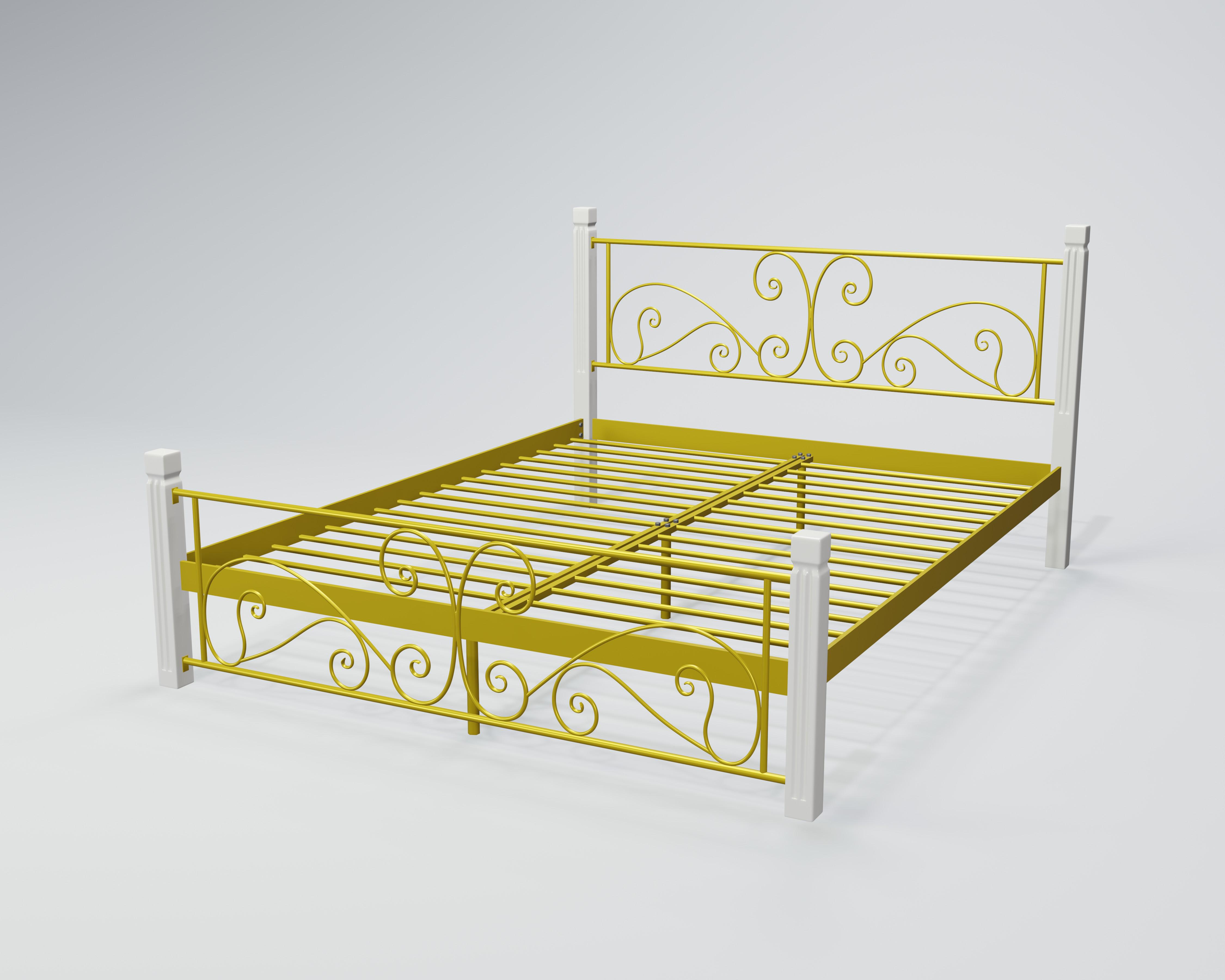 Кровать металлическая Нарцисс 140x200 см Желтый