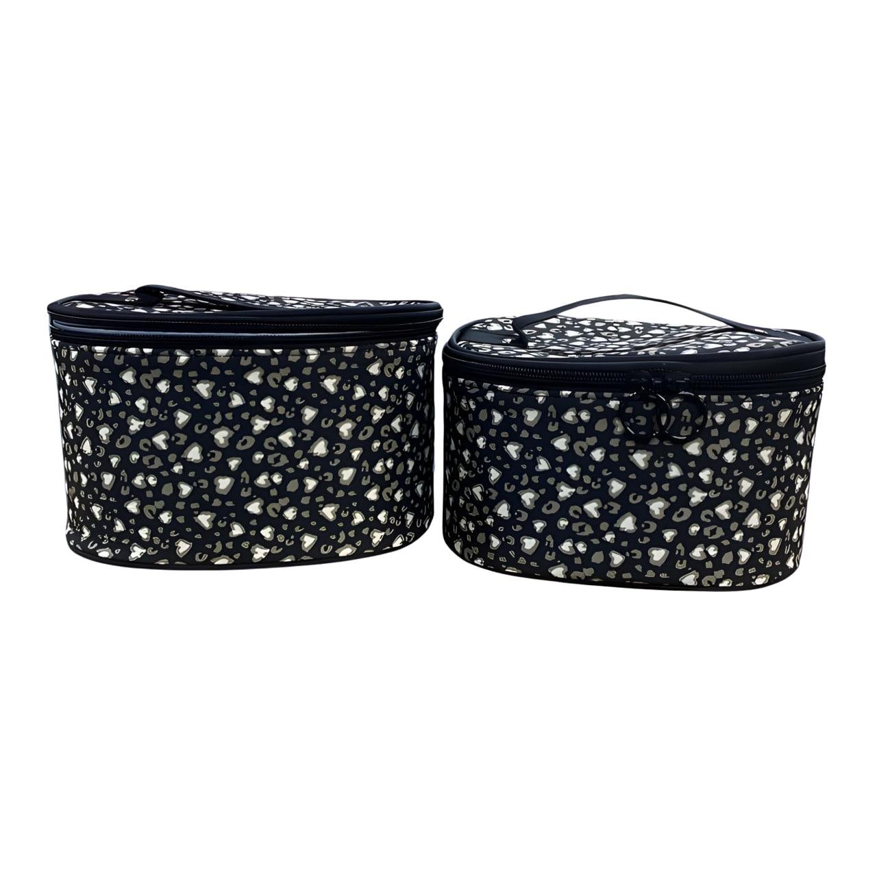 Набор косметичек 2в1 с принтом леопард Черный (25-185)