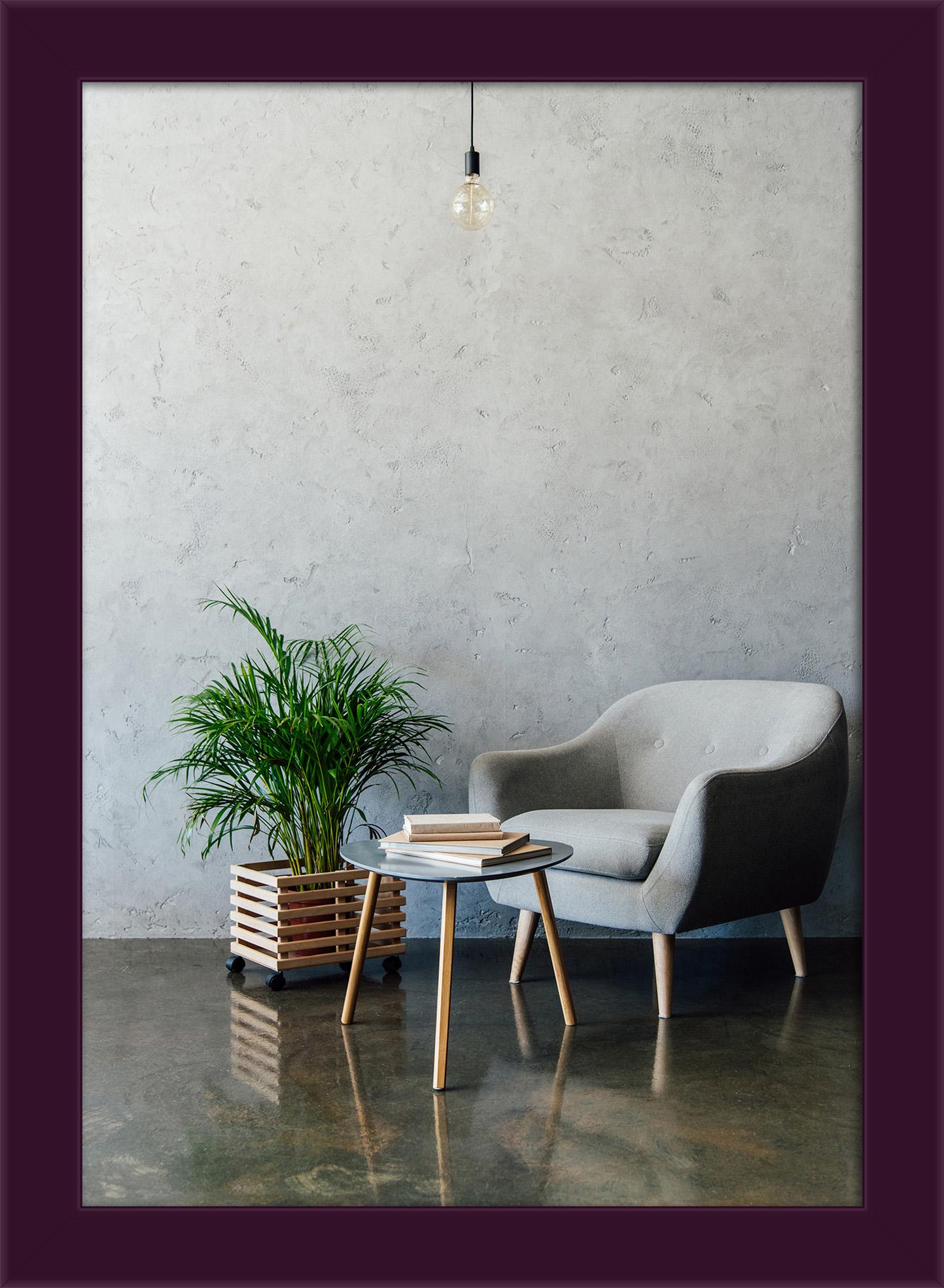 Рамка для фото деревянная EmojiFrame 21х30 см А4 AH2220-02 глянцевое стекло 1-1,5 мм с ножкой Фиолетовый