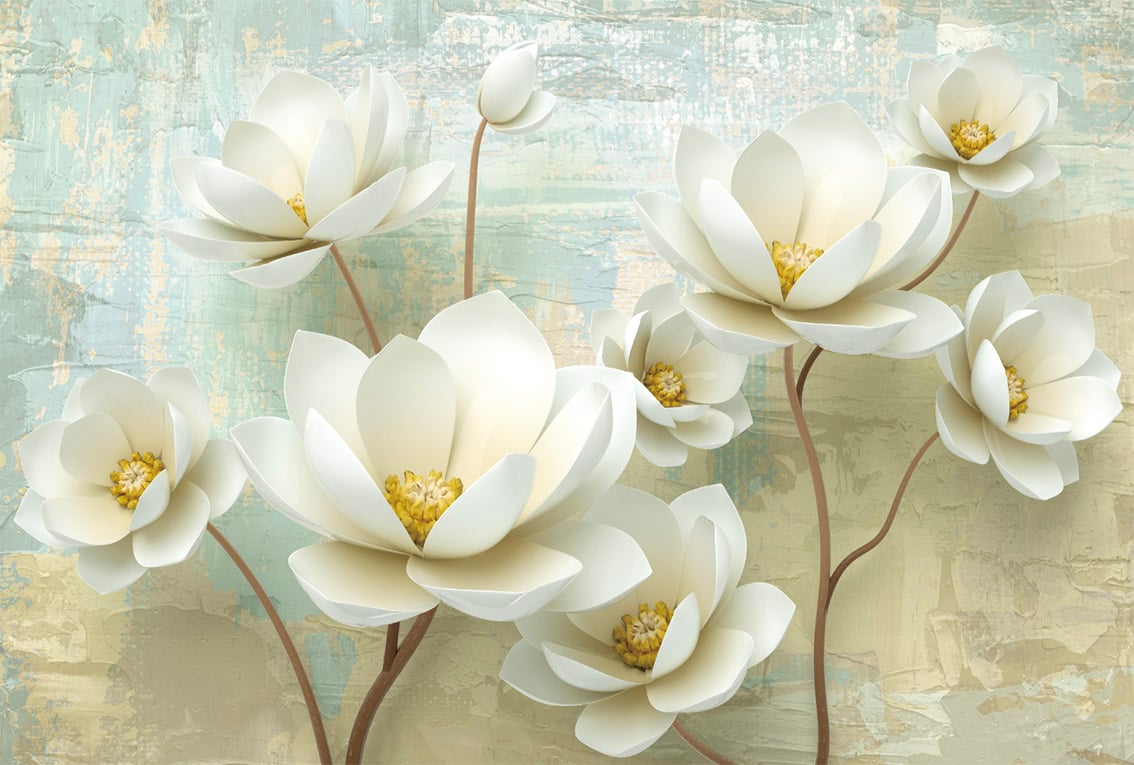 Фотообои WS Wallpaper 3D Цветы 392x270 см (31360)