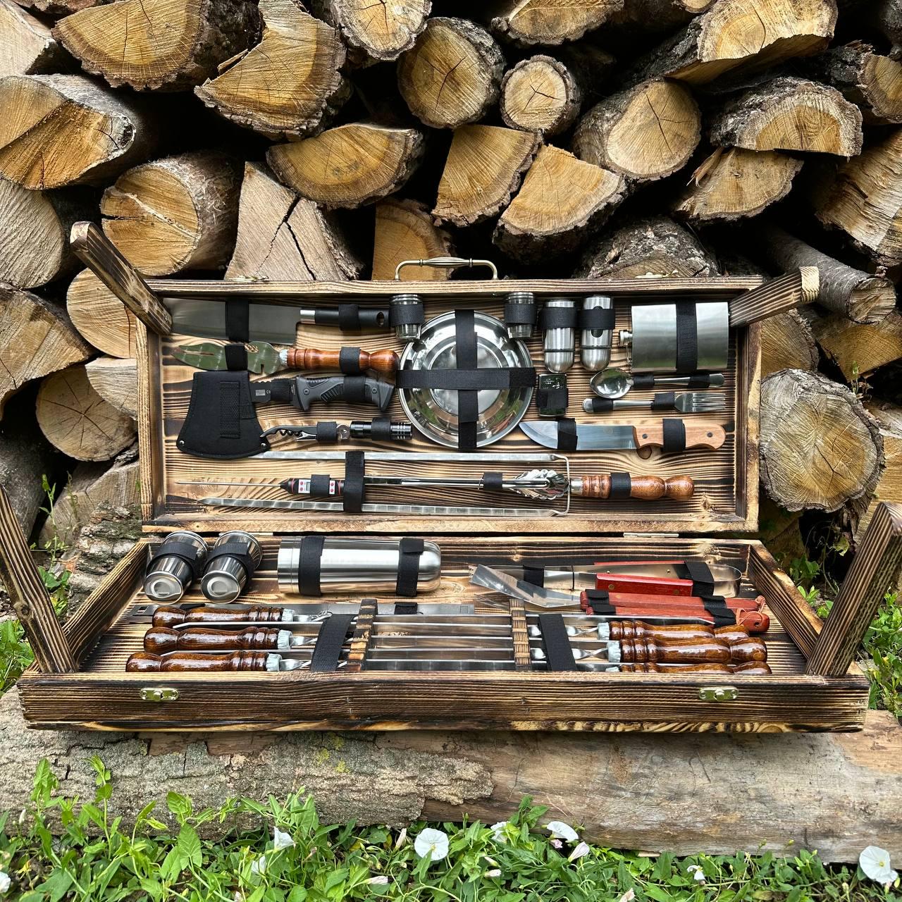 Набор шампуров и кейс-столик Шашлычник 3 XL