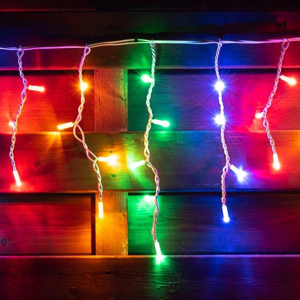 Електрогірлянда-штора LED Yes! Fun вулична 80 ламп IP 65 Білий провід Багатокольоровий (801169)