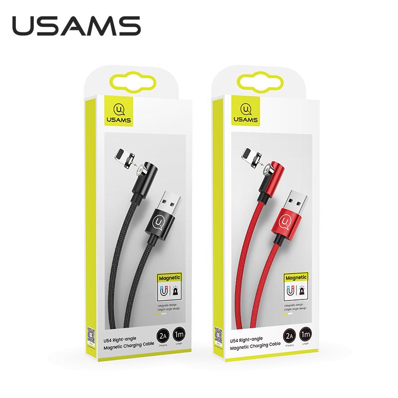 Магнитный кабель для зарядки USAMS U54 US-SJ444, 1м, USB Type-A х Lightning, Чёрный - фото 5 Магнитный кабель для зарядки USAMS U54 US-SJ444, 1м, USB Type-A х Lightning, Чёрный - фото 5