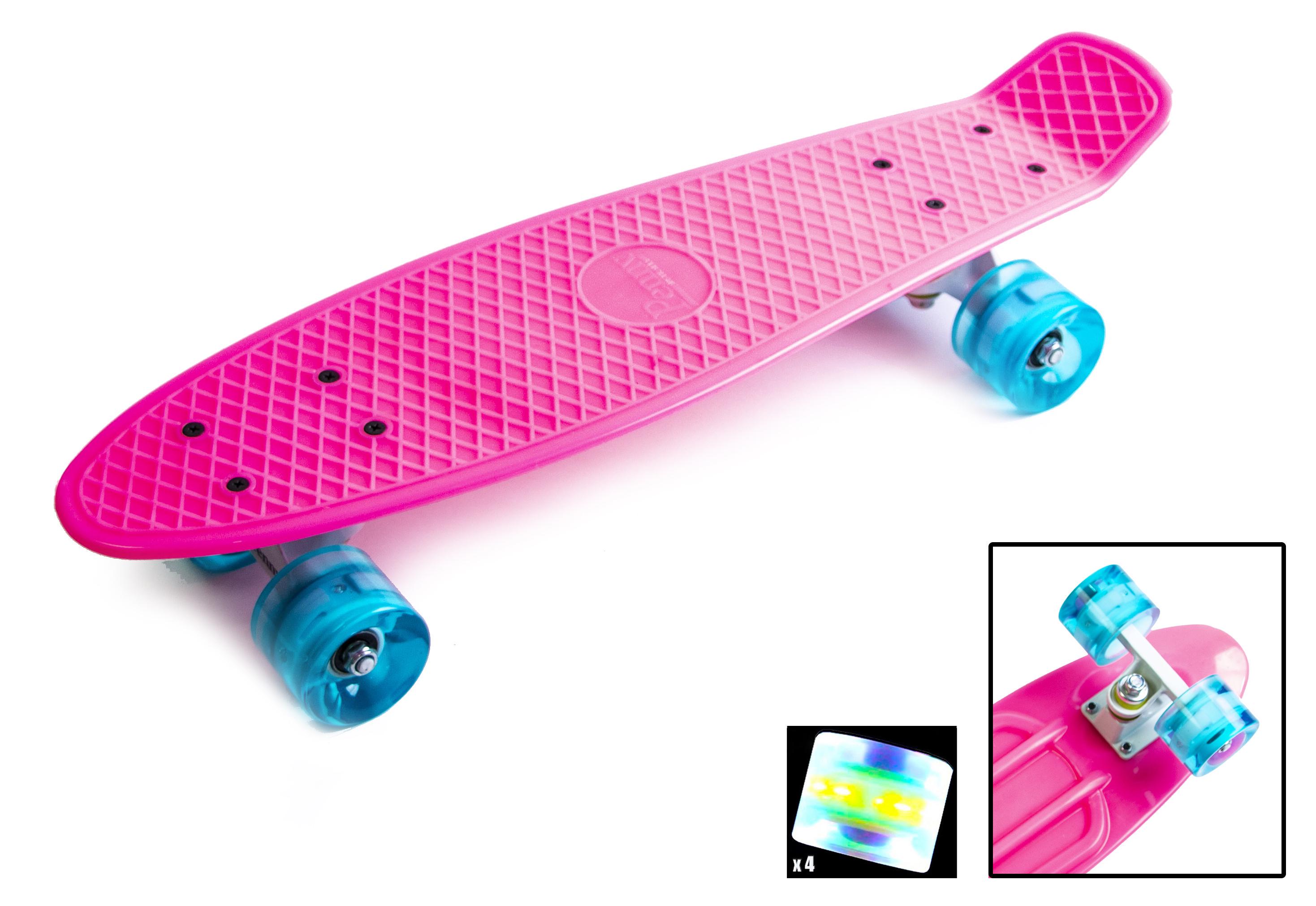 Пенниборд колеса с подсветкой Pink (566713973) - фото 2 Пенниборд колеса с подсветкой Pink (566713973) - фото 2