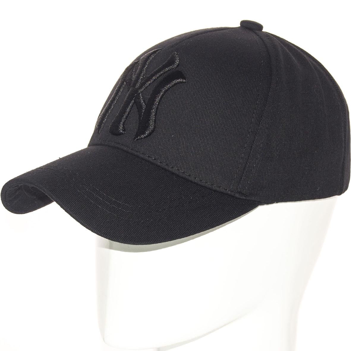 Бейсболка NY BDH2251 універсальна бавовняна тканина п'ятиклінка 6 L/р. 57-58 Чорний