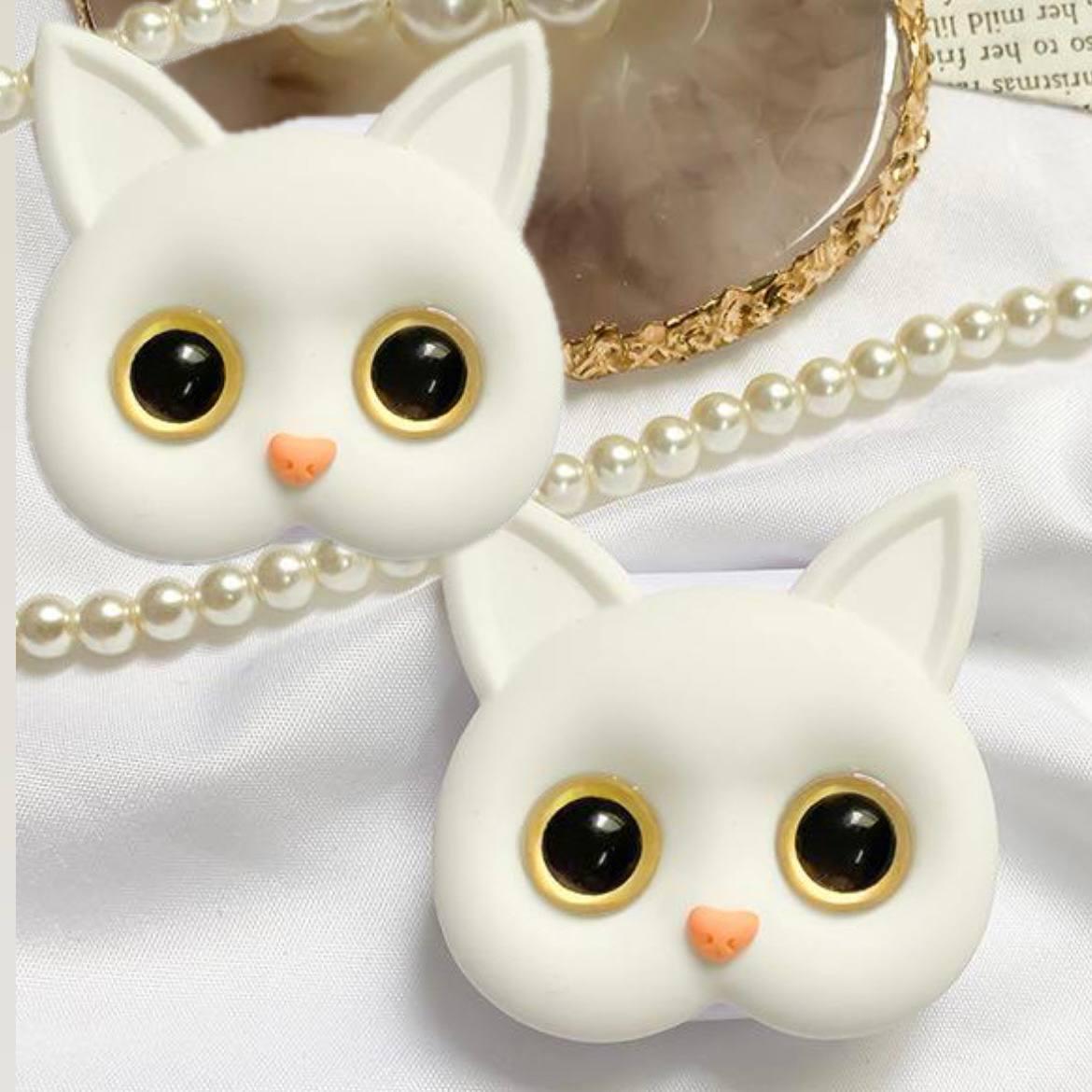Держатель для телефона Kitten одинаковые глаза 2 шт. Белый (id_1716)