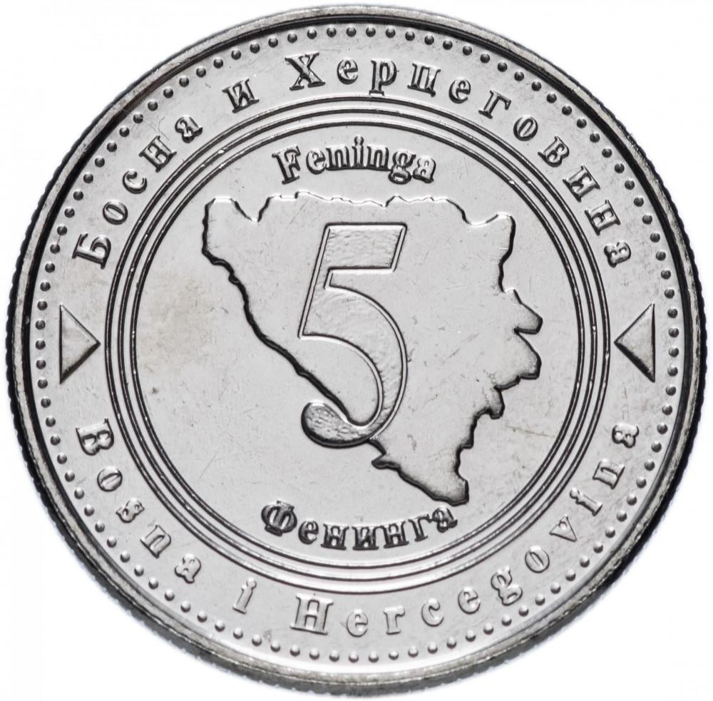 Колекційна монета Боснія та Герцеговина 5 фенінгів 2017 UNC (km#121)