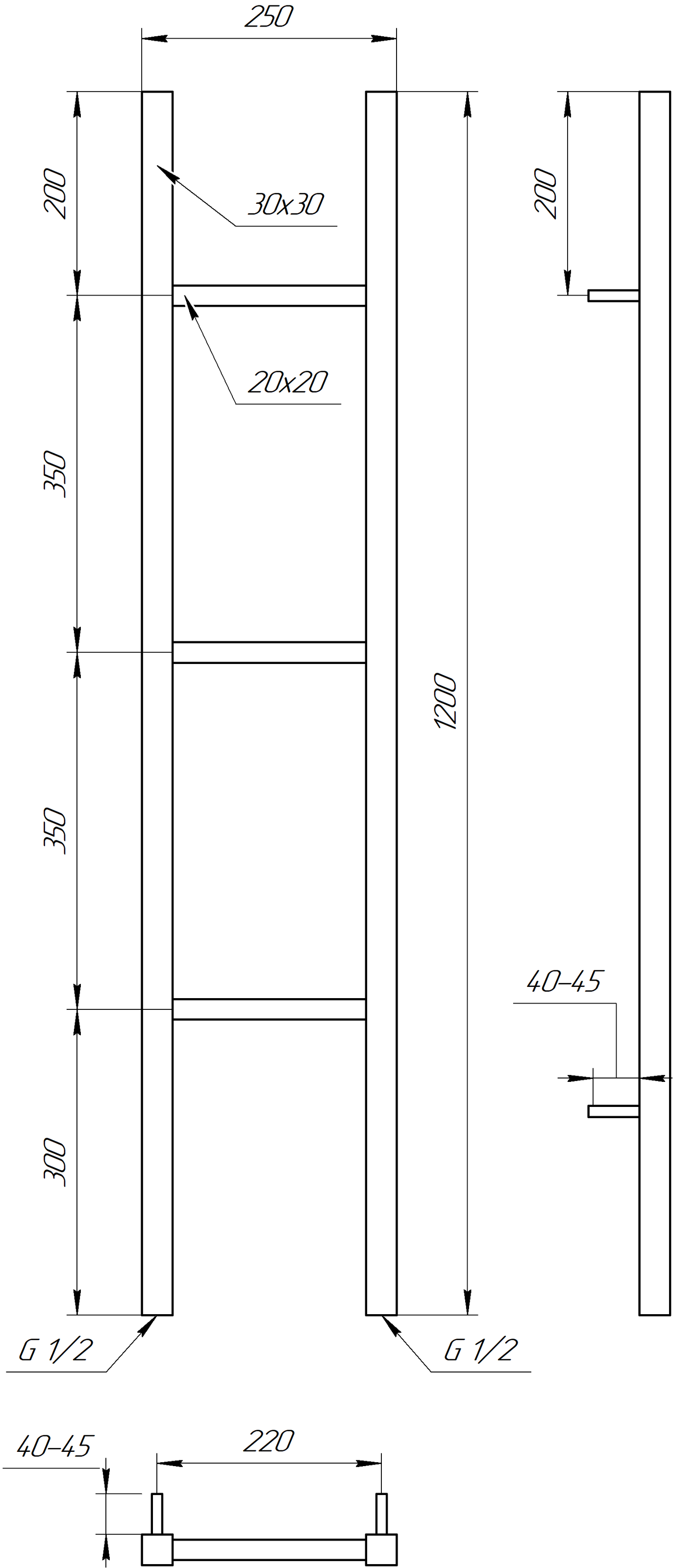 Рушникосушарка водяна Genesis Aqua Musa 120x25 см Чорний (2322) - фото 2