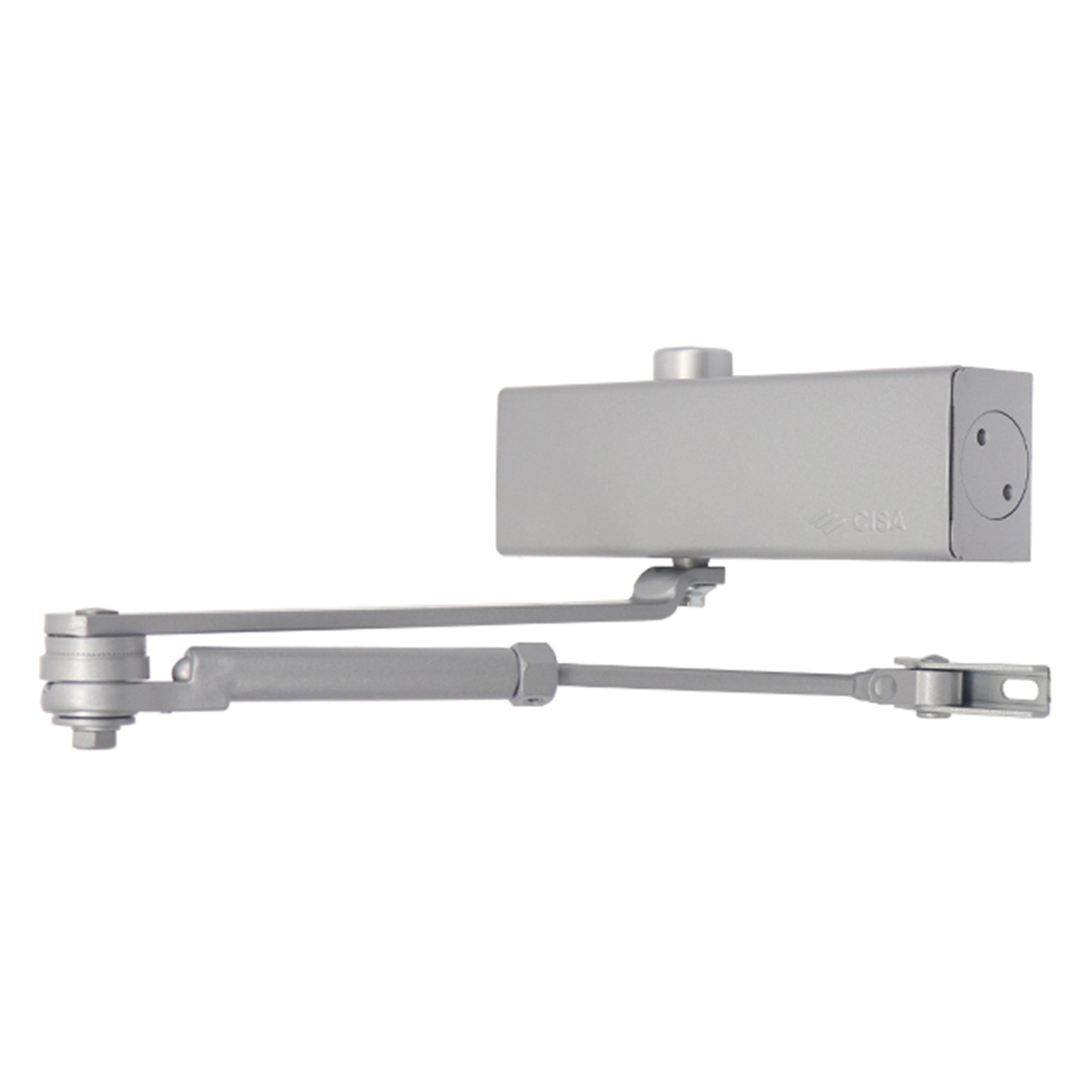 Доводчик Cisa C1511.03.0.97 Professional Plus2 STD HO с фиксацией до 80 кг Серый