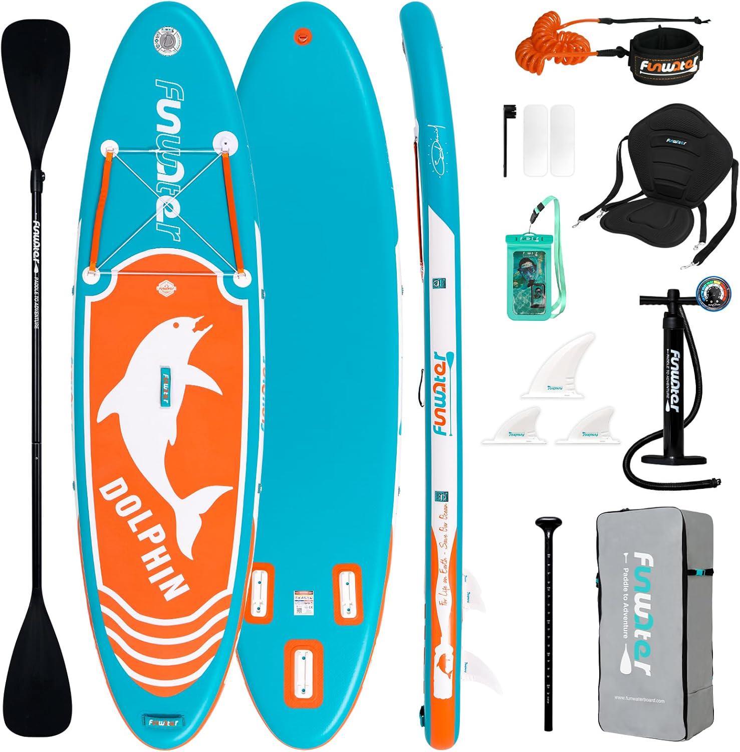 SUP-доска надувная Funwater Paddleboard Dolphins 10" 8в1 320x78x15 см - фото 2 SUP-доска надувная Funwater Paddleboard Dolphins 10" 8в1 320x78x15 см - фото 2