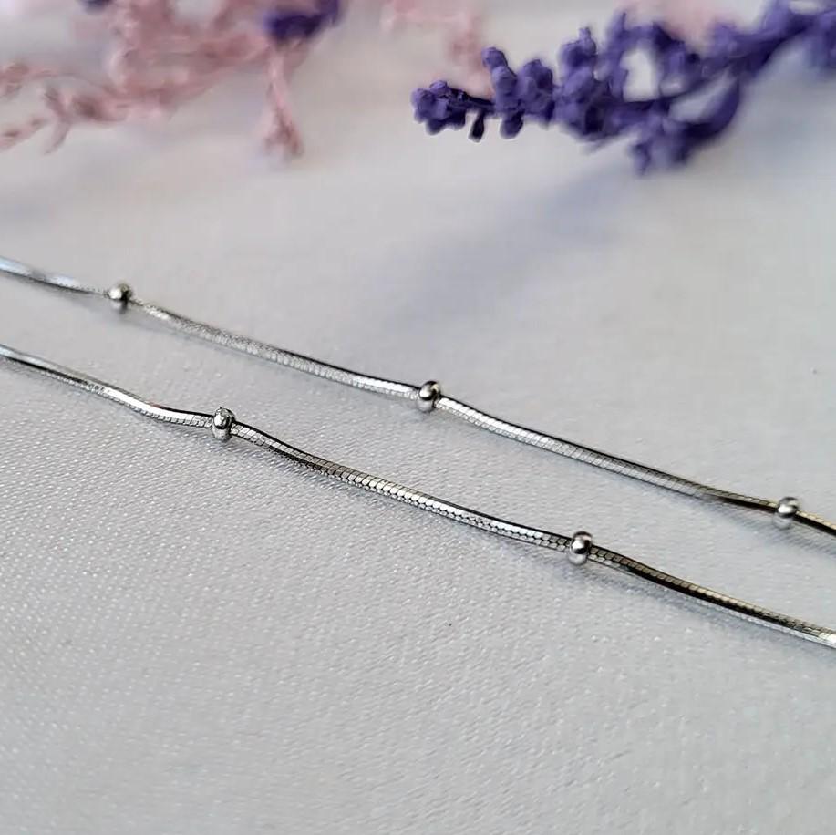 Цепочка из серебра с шариками 2,40 г 925 пробы 1 мм 40 см