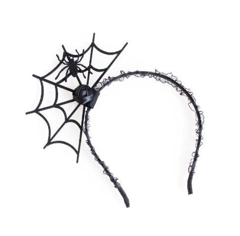 Декор на Хэллоуин обруч Паутина One size Черный (2183)