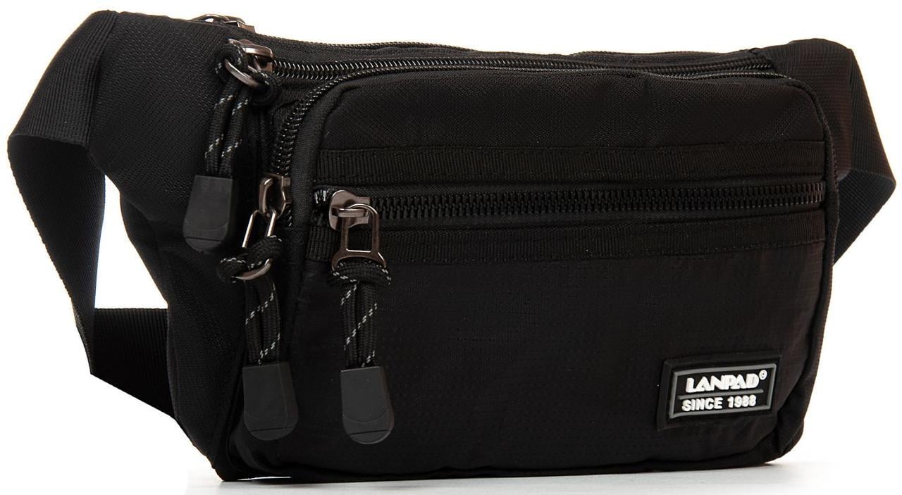 Сумка поясная Lanpad нейлон 24x14x5 см Black