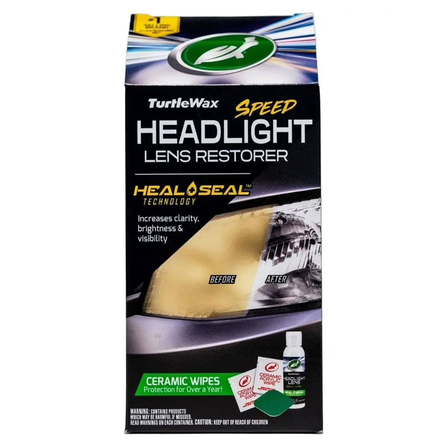 Набір для полірування фар TURTLE WAX Headlight Lens Restorer Kit розчин з аплікатором (51768/53968) Набір для полірування фар TURTLE WAX Headlight Lens Restorer Kit розчин з аплікатором (51768/53968)