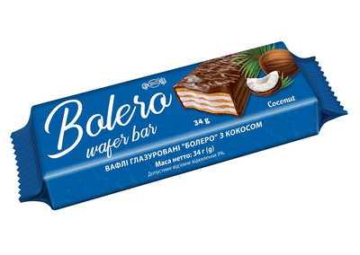 Вафлі Ріконд глазуровані БОЛЕРО з кокосом 34 г (37095) Вафлі Ріконд глазуровані БОЛЕРО з кокосом 34 г (37095)