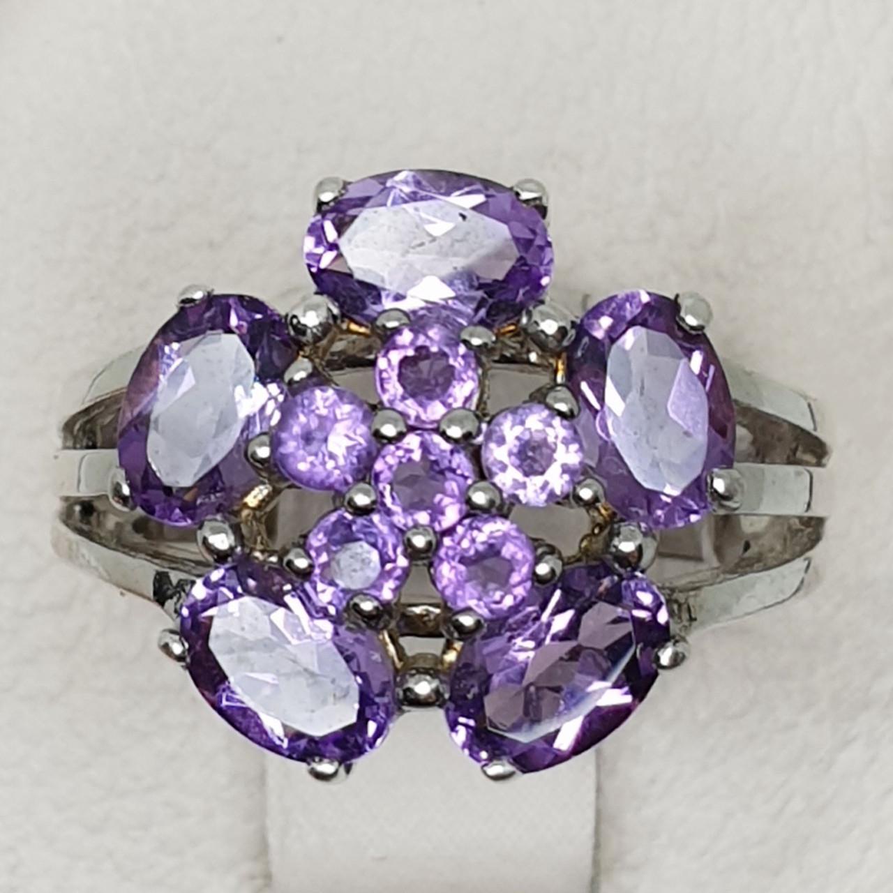 Кольцо серебряное с аметистом р. 16,5 5,64 г (1428131298)