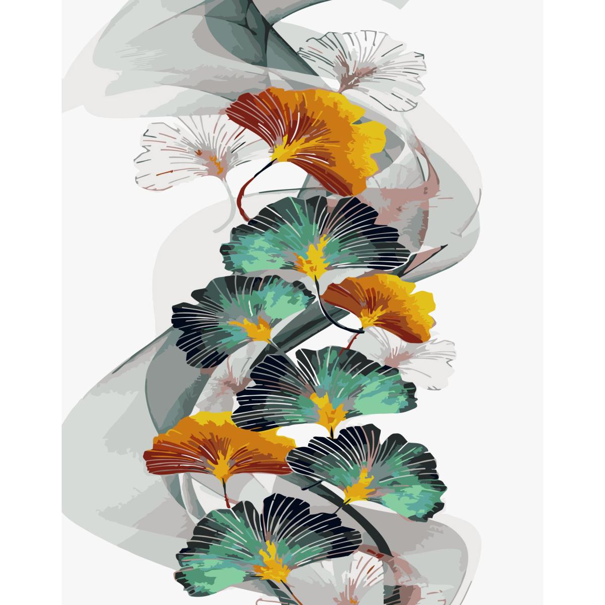 Картина по номерам Strateg Премиум Листочки гинкго 40x50 см (SY6793)