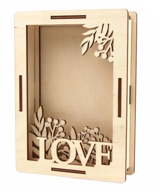Заготовка для декупажа ROSA TALENT 3D Рамка для фото Love 2 18х13 см