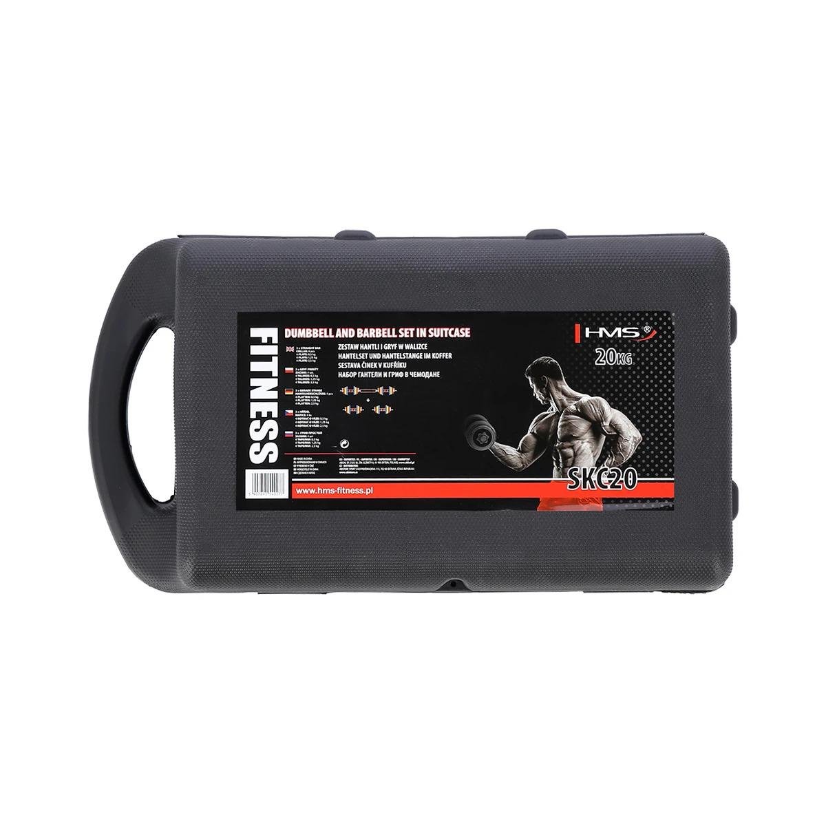 Набор гантели HMS SKC20 со штангой в чемодане 2х10 кг (440728) - фото 3 Набор гантели HMS SKC20 со штангой в чемодане 2х10 кг (440728) - фото 3