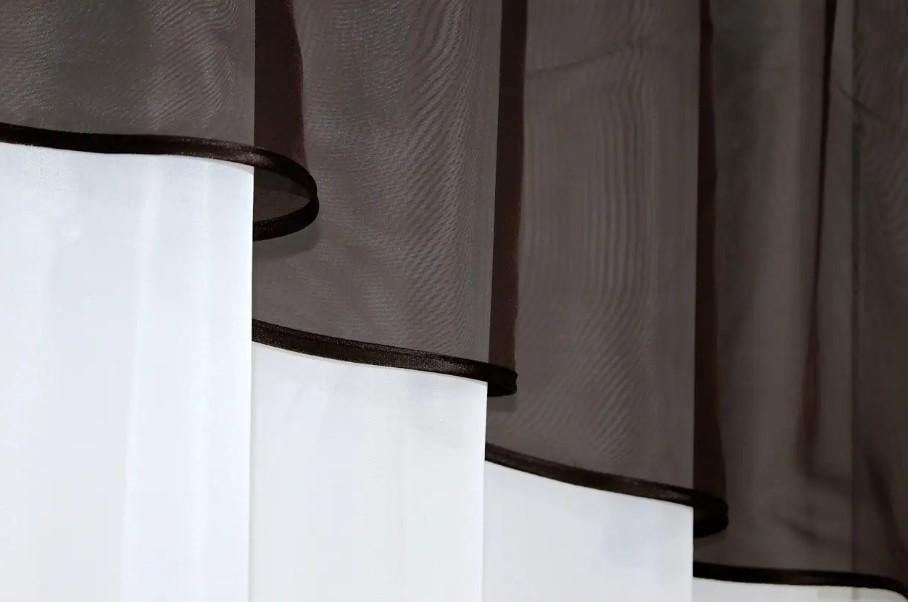 Занавеска кухонная с ламбрекеном 270х170 см Белый/Венге (00к 59-718) - фото 2