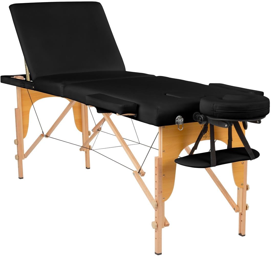 Массажный стол деревянный BodyFit 184х60 см Черный (32407809)