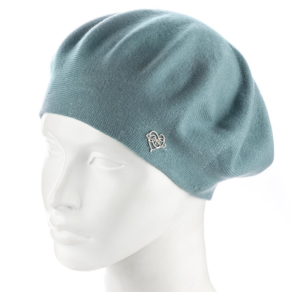 Берет женский ZOLLY ZH199 из вискозы без украшений двойной тонкой вязки Мятный