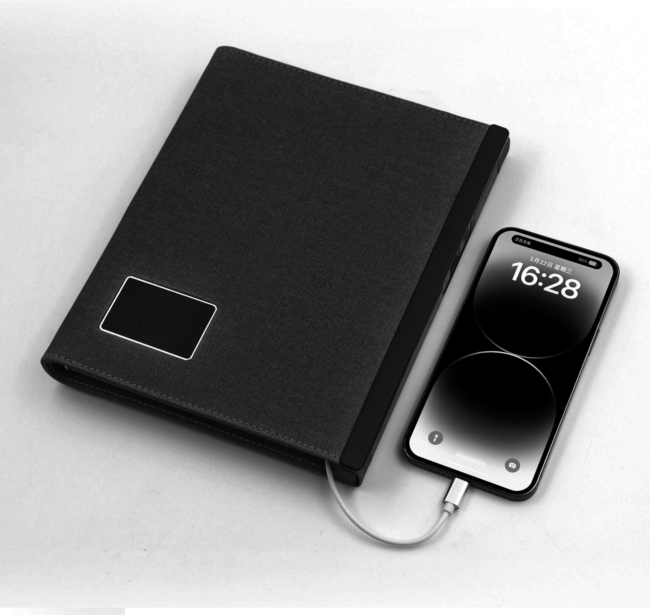 Смарт-блокнот AB tech c отпечатком пальца Touch ID и беспроводной зарядкой Черный - фото 6 Смарт-блокнот AB tech c отпечатком пальца Touch ID и беспроводной зарядкой Черный - фото 6