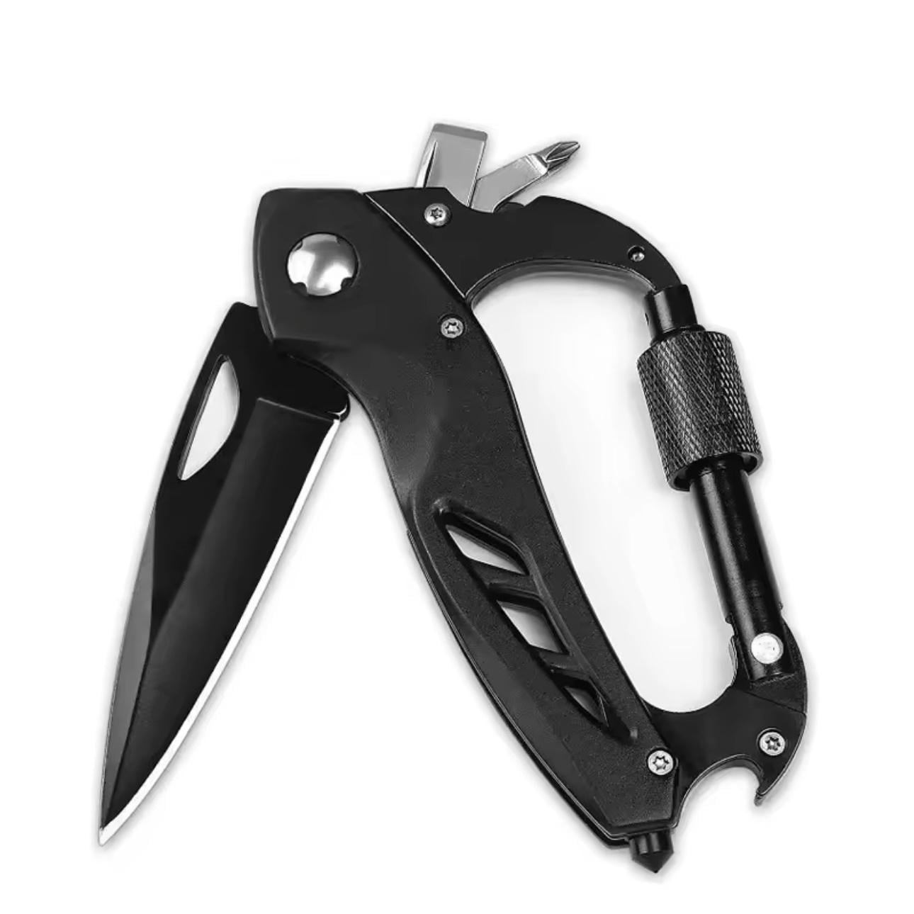 Карабін-мультитул формфактор 5353 з ножем металевим Чорний (С0005353)