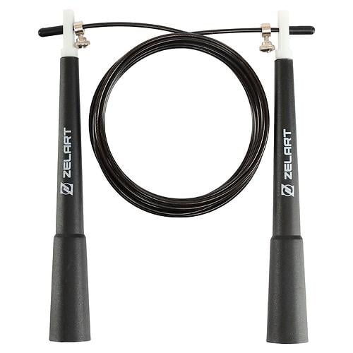 Скакалка скоростная Zelart FI-4855 Кроссфит со стальным тросом 3 м 2,5 мм Черный (32511323)