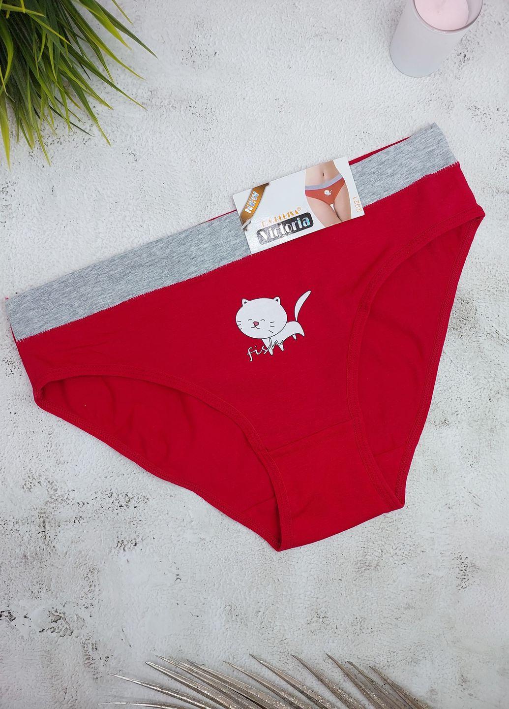 Трусики слипы с котами Красный S/M (2021-5)