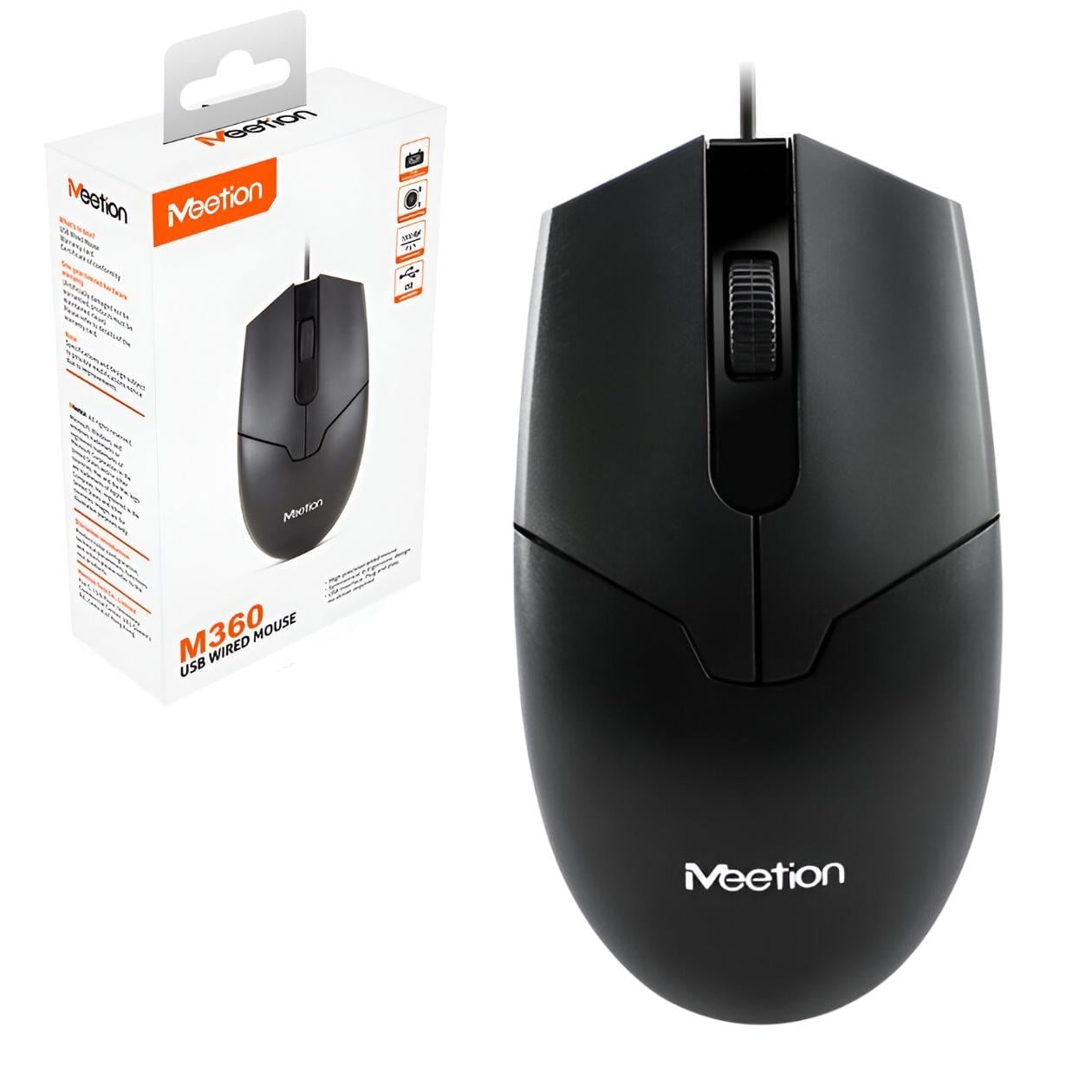 Мышь офисная проводная Meetion M360 USB Черный (30219532)