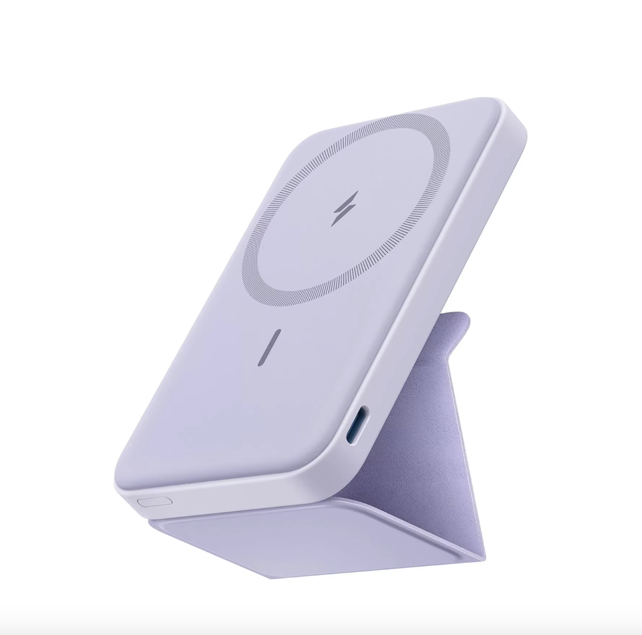 Повербанк магнитный беспроводной Anker Magnetic battery 622 MagGo 5000 мАч с подставкой Purple (A1614)