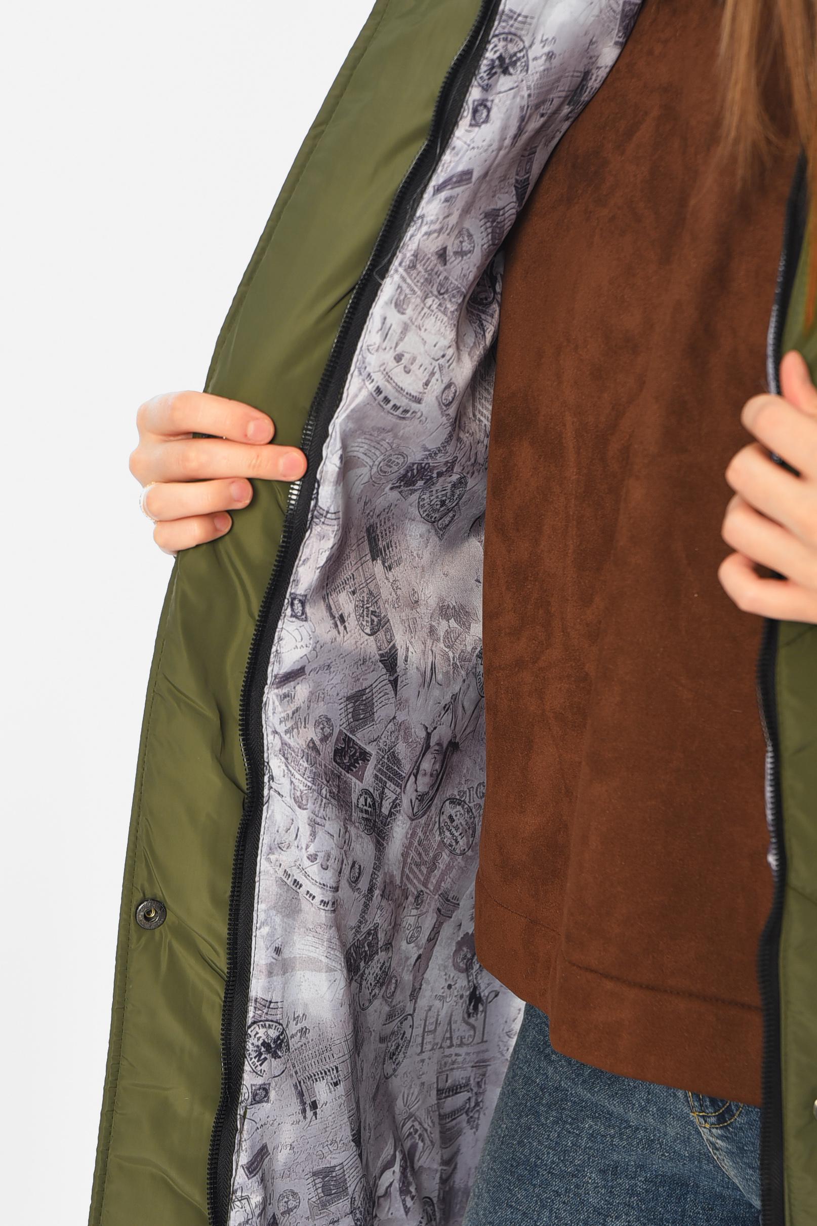 Куртка женская демисезонная S Зеленый (196444) - фото 4 Куртка женская демисезонная S Зеленый (196444) - фото 4