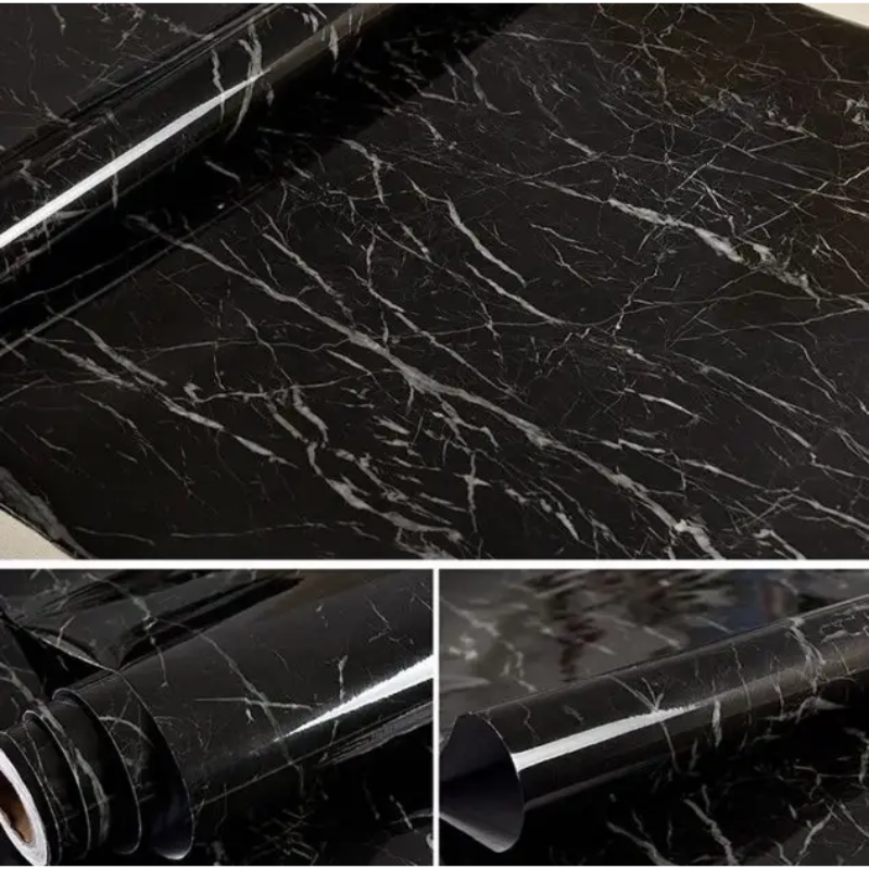 Плівка самоклейна під темний мармур для декору поверхонь 5 м х 60 см Чорний (2400547853) - фото 4 Плівка самоклейна під темний мармур для декору поверхонь 5 м х 60 см Чорний (2400547853) - фото 4