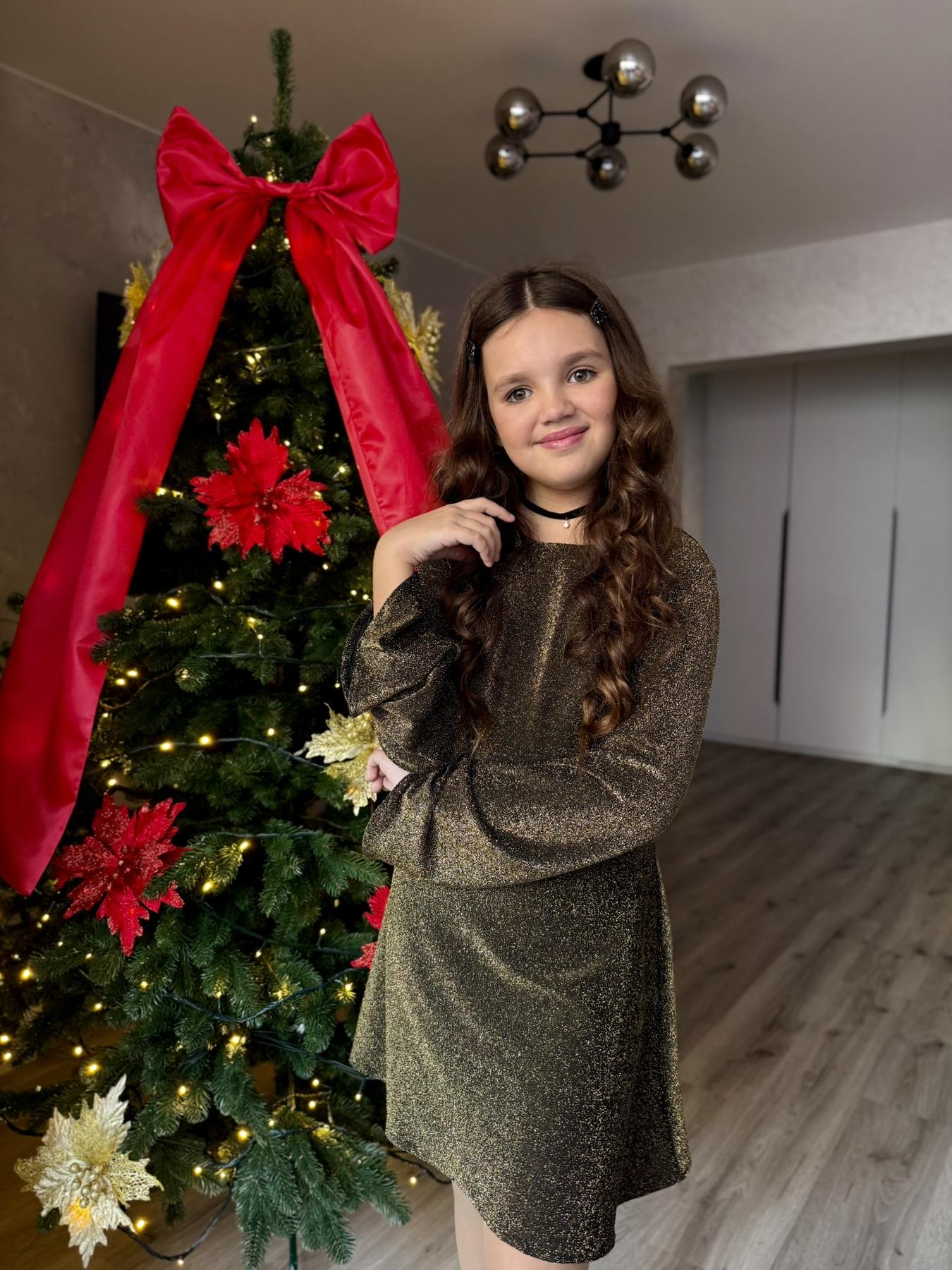 Сукня блискуча підліткова з люрексу IRmAS 1324 152 см Золотий