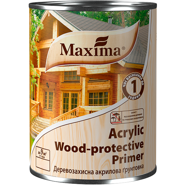 Деревозахисна акрилова ґрунтовка Maxima 0,75 л Безкольоровий (2792905234)