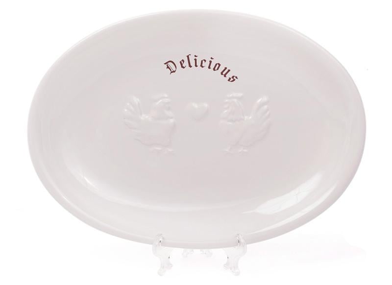 Блюдо керамическое Тоскана Family DELICIOU с объемным рисунком 27х19 см (32313433)