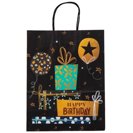 Подарочный пакет Elisey Happy Birthday 25,5х33 см 4 шт. Разноцветный (9078-004)