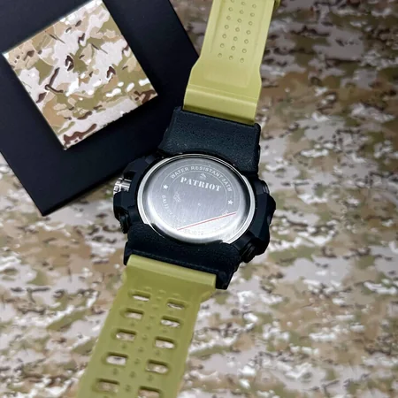 Наручные часы Patriot 012BKKHUASI Тризуб серебро с коробкой Черный/Хаки - фото 5
