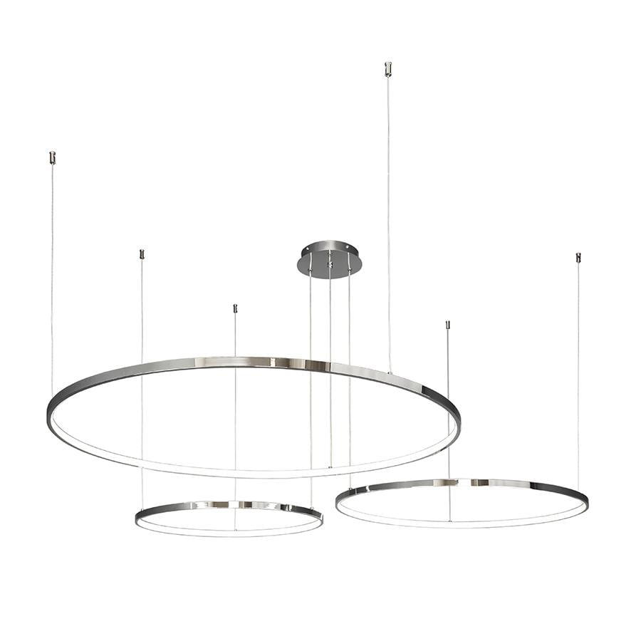 Люстра подвесная светодиодная кольца Levistella 7529832-3B 600/800/1000 Хром