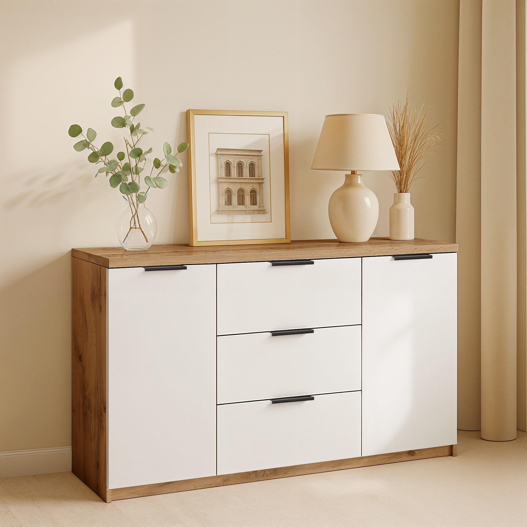 Комод Komfort 1300х450х850 мм Дуб Аппалачи/Белый - фото 1