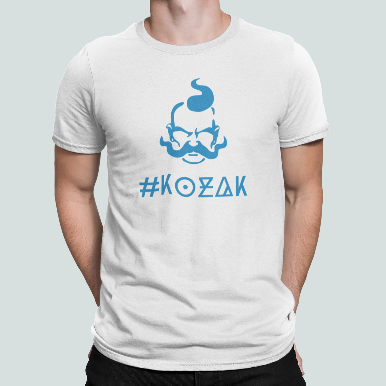 Футболка мужская патриотическая Stedman с принтом "Кozak" L Белый (КОЗАК15-9)