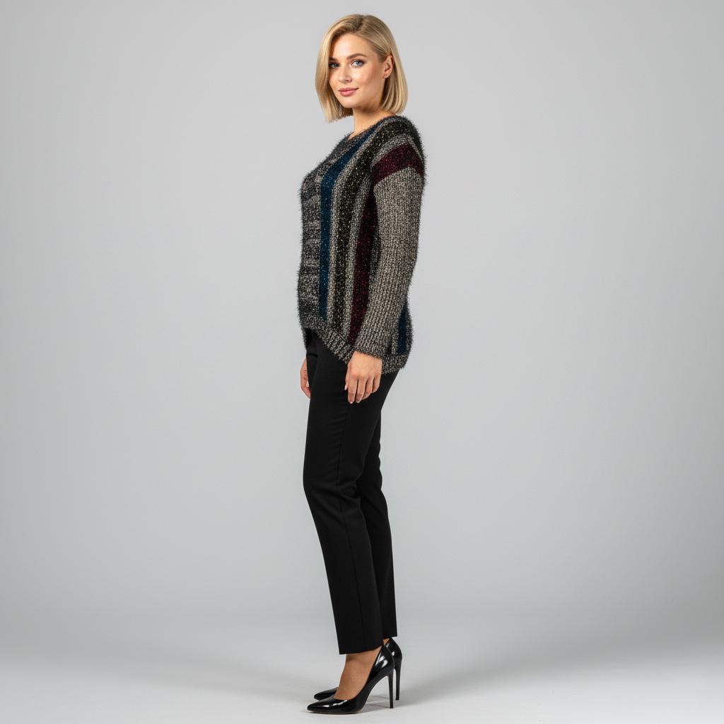 Светр жіночий демісезонний Lowett LW-835309 р. 42 Сірий (17852158) - фото 4 Светр жіночий демісезонний Lowett LW-835309 р. 42 Сірий (17852158) - фото 4