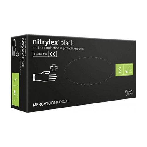 Рукавички одноразові NITRYLEX Black нітрилові S 100 шт. Чорний (132295)