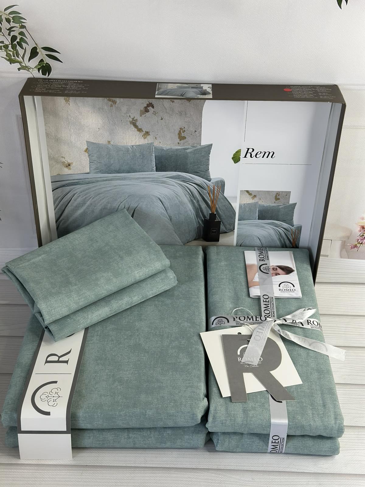 Комплект постільної білизни Rem поплін Євро Зелений (Rem1) - фото 4 Комплект постільної білизни Rem поплін Євро Зелений (Rem1) - фото 4