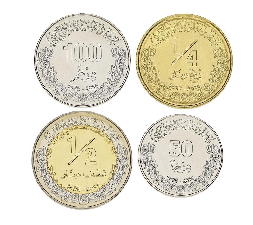 Коллекционные монеты Ливия 4 шт. 2014 UNC (М04426)