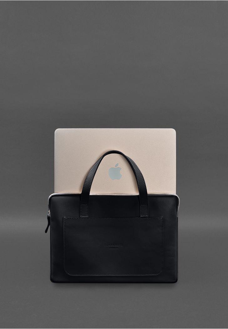 Чехол кожаный с ручками для ноутбука 13" Черный (A-028251) - фото 5 Чехол кожаный с ручками для ноутбука 13" Черный (A-028251) - фото 5