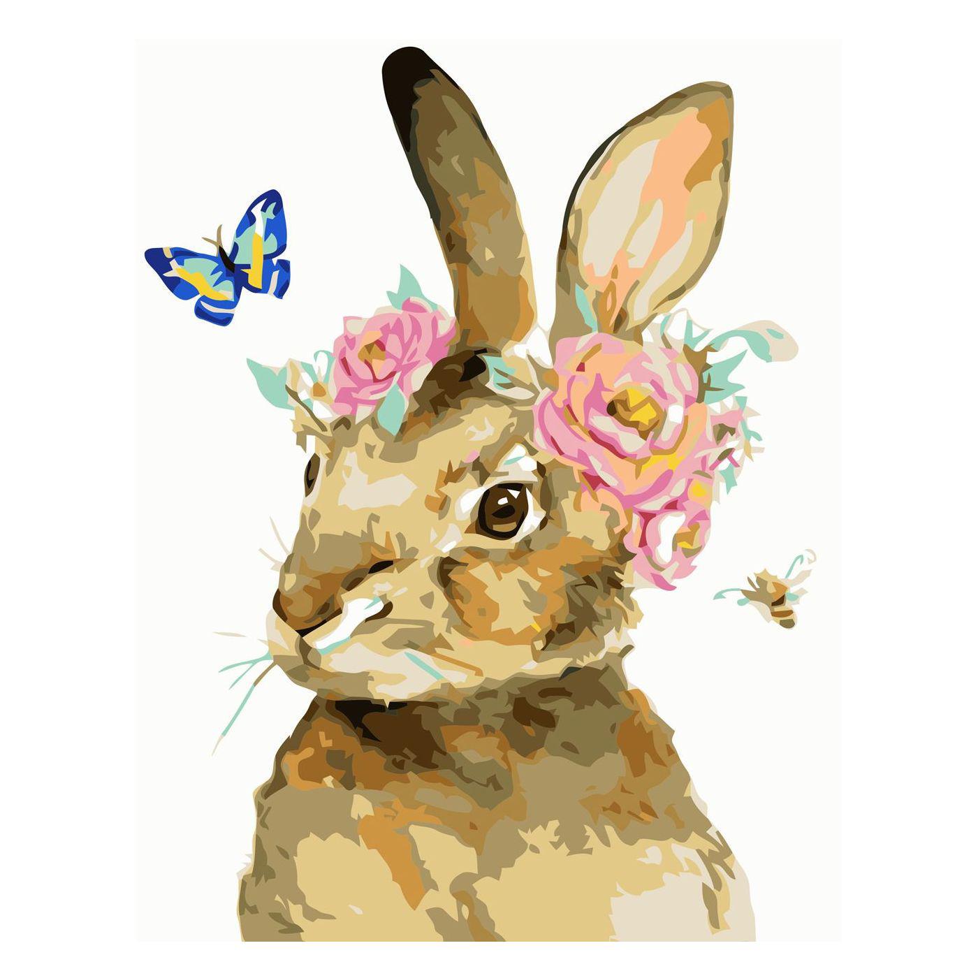 Картина по номерам Strateg Зайчик с веночком 30х40 см (SV-0012)