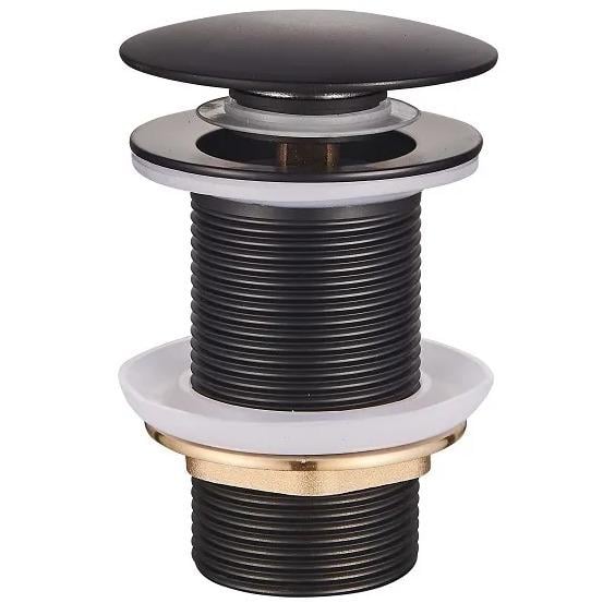 Донний клапан натискний для раковини MIXXUS Pop-Up-04 MI6140 без переливу Чорний (196511)